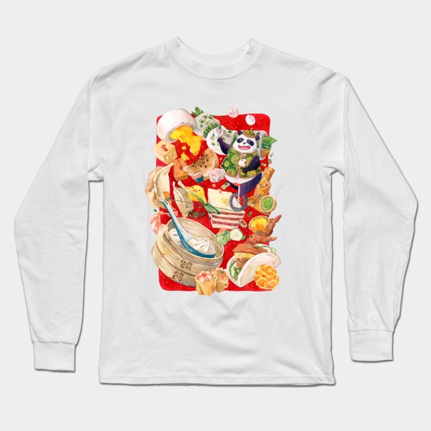 Panda Dim Sum Circus Long Sleeve T-Shirt by penelopeloveprints